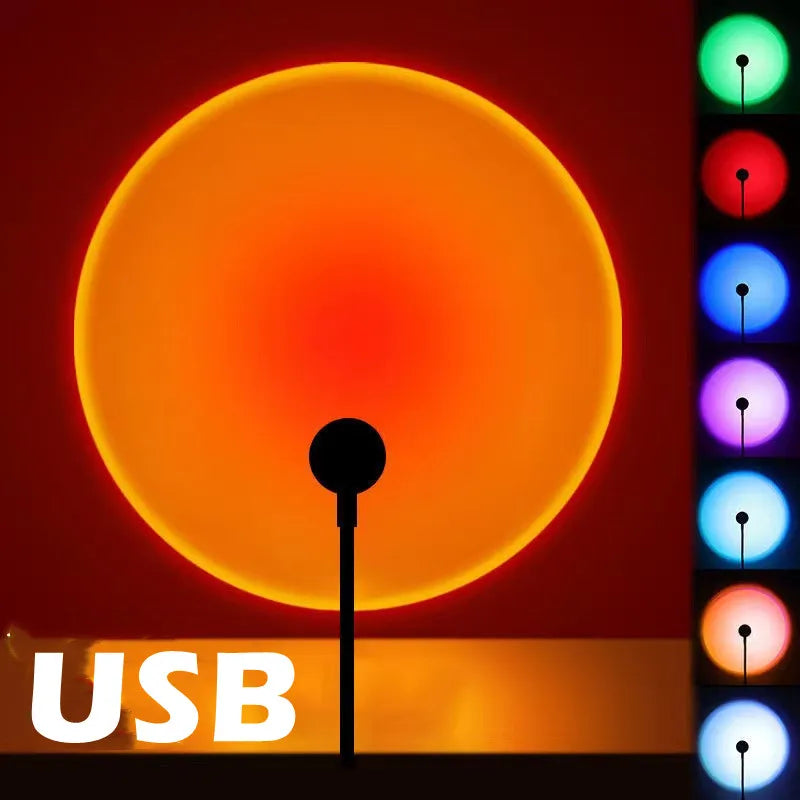 Sunset Projection Lamp – USB Mood Light for Home Decor