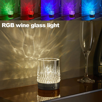 Rechargeable Crystal RGB Table Lamp – Color-Changing Ambient Mood Light