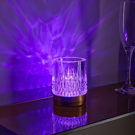 Rechargeable Crystal RGB Table Lamp – Color-Changing Ambient Mood Light