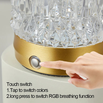 Rechargeable Crystal RGB Table Lamp – Color-Changing Ambient Mood Light